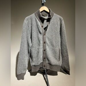 Loro Piana Men’s Cashmere Cardigan Sweater Goatskin Trim Elbow Patch Size 48